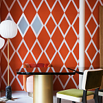 Обои ручная роспись Chez Nina by India Mahdavi Lantana colourway on Arancio dyed silk варинант исполнения - 4 | Loft Concept в Сочи