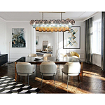 Люстра овальная с каскадом из разноцветных круглых подвесов Key Lustar варинант исполнения - 2 | Loft Concept в Сочи