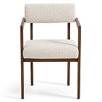 Кресло обеденное Alcove White Boucle из массива ореха варинант исполнения - 2 | Loft Concept в Сочи