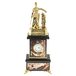 Часы настольные бронзовые из натурального камня Яшма Stone Clock варинант исполнения - 1 | Loft Concept в Сочи