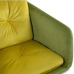 Стул с мягкой обивкой из велюра и подъемно-поворотным механизмом на колесиках Mason Green and Yellow варинант исполнения - 4 | Loft Concept в Сочи