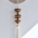 Аксессуар на стену диск с деревянными бусинами Wall Decor Thread Disc  варинант исполнения - 2 | Loft Concept в Сочи