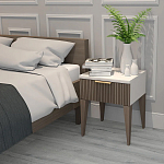 Тумба прикроватная коричневая с белой столешницей Harper Line варинант исполнения - 3 | Loft Concept в Сочи