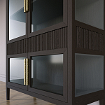 Витрина Primo со стеклянными фасадами и 2 ящиками Темный орех варинант исполнения - 2 | Loft Concept в Сочи