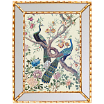 Постер в зеркальной раме в стиле шинуазри Chinoiserie Imperial Garden Peacocks on a Tree Poster варинант исполнения - 1 | Loft Concept в Сочи