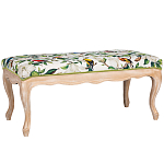 Банкетка из натурального бука золотистая с изображением птиц и цветов Blooming Birds варинант исполнения - 1 | Loft Concept в Сочи