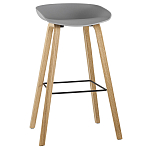 Барный стул на ножках из натурального дерева Boras Grey варинант исполнения - 1 | Loft Concept в Сочи