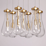 Люстра с 7-ю прозрачными плафонами из стекла в форме капли Lucid Rain  варинант исполнения - 4 | Loft Concept в Сочи