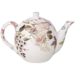Чайный сервиз из фарфора белый с рисунком цветов на 6 персон 14 предметов Garden Whisper Porcelain Set  варинант исполнения - 2 | Loft Concept в Сочи