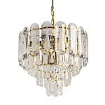 Люстра многоярусная с овальными прозрачными подвесками 36 см Harmonica варинант исполнения - 1 | Loft Concept в Сочи