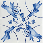 Плитка с узором 2 кота 2 пистолета варинант исполнения - 1 | Loft Concept в Сочи