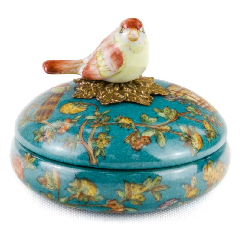 Шкатулка Box Light Yellow Bird Бирюзовый Бронза Шкатулка Box Light Yellow Bird Бирюзовый Бронза в Сочи | Loft Concept