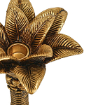 Подсвечник в форме пальмы с резными листьями и текстурным основанием Golden palm leaves варинант исполнения - 3 | Loft Concept в Сочи