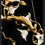 Люстра в виде золотой ветки с цветами и птичками Marvelous Garden варинант исполнения - 12 | Loft Concept в Сочи