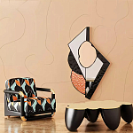 Дизайнерский журнальный стол округлой формы чёрный с золотой столешницей Fufem варинант исполнения - 1 | Loft Concept в Сочи