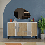 Комод с 3-мя дверцами и выдвижным ящиком цвета светлый дуб SPARK CONSOLE WHITE варинант исполнения - 2 | Loft Concept в Сочи