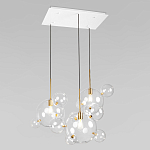 Люстра подвесная 3 лампы с прозрачными стеклянными шарами и золотыми деталями Giopato & Coombes варинант исполнения - 3 | Loft Concept в Сочи