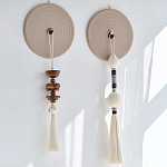 Аксессуар на стену диск из нитей Wall Decor White Thread Disc  варинант исполнения - 1 | Loft Concept в Сочи