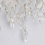 Бра золотого цвета с ветвями и белыми овальными стеклянными подвесками Droplet Chandelier варинант исполнения - 5 | Loft Concept в Сочи