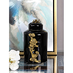 Банка с крышкой из фарфора с бронзовым цветочным элементом Eden Garden варинант исполнения - 4 | Loft Concept в Сочи