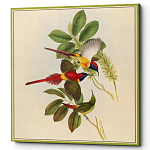 Постер на холсте с изображением птиц и цветов Blooming Birds Poster варинант исполнения - 2 | Loft Concept в Сочи