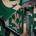 Обои ручная роспись в стиле Арт-деко Symphony Original colourway on Jade silk dupion варинант исполнения - 1 | Loft Concept в Сочи