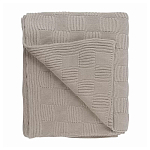 Плед из хлопка рельефной вязки бежево-серого цвета Waffle Comfort варинант исполнения - 1 | Loft Concept в Сочи