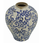 Ваза округлой формы с синим цветочным узором Blue & White Ornament  варинант исполнения - 1 | Loft Concept в Сочи