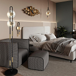 Бра черного цвета с круглым прозрачным стеклянным плафоном Virelia  варинант исполнения - 5 | Loft Concept в Сочи