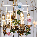 Люстра в виде клетки с цветами Flower Cell варинант исполнения - 2 | Loft Concept в Сочи