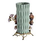 Ваза с птицами и цветами из фарфора с бронзовыми элементами Garden of Eden варинант исполнения - 2 | Loft Concept в Сочи