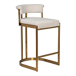 Стул барный букле бежевый с каркасом цвета матовое золото Tactility варинант исполнения - 2 | Loft Concept в Сочи