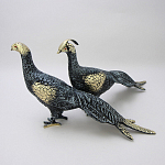 Статуэтка бронзовая пара Павлины синие Bronze Birds варинант исполнения - 2 | Loft Concept в Сочи