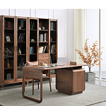 Стол рабочий округлой формы с 3-мя ящиками  Working Moonnut Table варинант исполнения - 3 | Loft Concept в Сочи