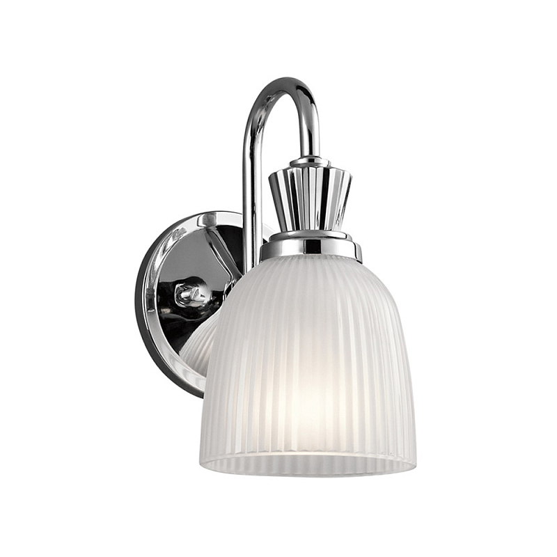 Бра с матовым ребристым плафоном в форме колокола Kichler Хром Белый в Сочи | Loft Concept 