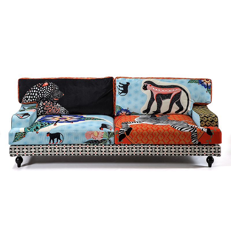 Диван с цветным принтом Qalakabusha Sofa Мульти в Сочи | Loft Concept 
