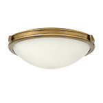 Потолочный светильник цвета латунь с полусферическим матовым белым плафоном Hinkley варинант исполнения - 4 | Loft Concept в Сочи