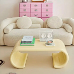 Дизайнерский журнальный стол жёлтый округлой формы Bonyn варинант исполнения - 2 | Loft Concept в Сочи