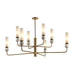 Люстра на штанге с 8-ю цилиндрическими матовыми плафонами и шарами из камня Orb Essence варинант исполнения - 1 | Loft Concept в Сочи