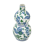 Ваза фигурная с сине-зелеными узорами распустившихся цветов Blossoming Spring варинант исполнения - 2 | Loft Concept в Сочи