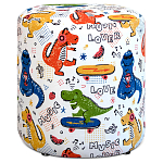 Пуф детский круглый с принтом Dinosaurs CHILDHOOD варинант исполнения - 1 | Loft Concept в Сочи