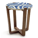 Приставной столик с инкрустацией Azure Reef Side Table - Bone Inlay варинант исполнения - 2 | Loft Concept в Сочи