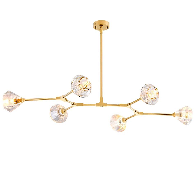 Люстра Chandelier Salasco Gold Золотой Прозрачный (Transparent) в Сочи | Loft Concept 