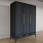 Большой Шкаф Primo Черный дуб с 3 дверьми и 3 выдвижными ящиками варинант исполнения - 4 | Loft Concept в Сочи