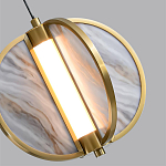 Подвесной светильник с круглым плафоном из искусственного алебастра в бронзовой оправе Marbella варинант исполнения - 5 | Loft Concept в Сочи