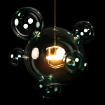 Подвесной светильник с прозрачными бирюзовыми стеклянными шарами и золотыми деталями Диаметр 46 Giopato & Coombes варинант исполнения - 4 | Loft Concept в Сочи