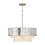 Люстра круглая с подвесками из текстурированного стекла молочного цвета Hinkley варинант исполнения - 2 | Loft Concept в Сочи