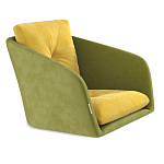 Стул с мягкой обивкой из велюра и подъемно-поворотным механизмом на колесиках Mason Green and Yellow варинант исполнения - 2 | Loft Concept в Сочи