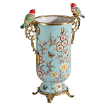 Ваза с двумя птичками из фарфора с бронзовыми элементами Garden of Eden варинант исполнения - 2 | Loft Concept в Сочи