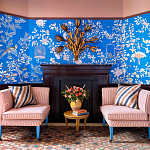 Обои ручная роспись Houghton Canton Blue варинант исполнения - 3 | Loft Concept в Сочи